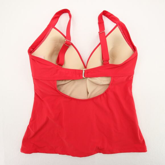 Alex Marie Tankini Swim Top Red V Neck Cutout Back Padded Bra Size Large NWT - Picture 10 of 10